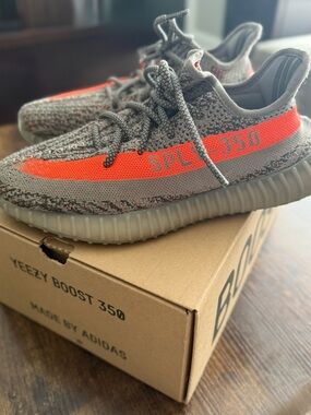 adidas Yeezy Boost 350 V2 Grey with Orange Stripe